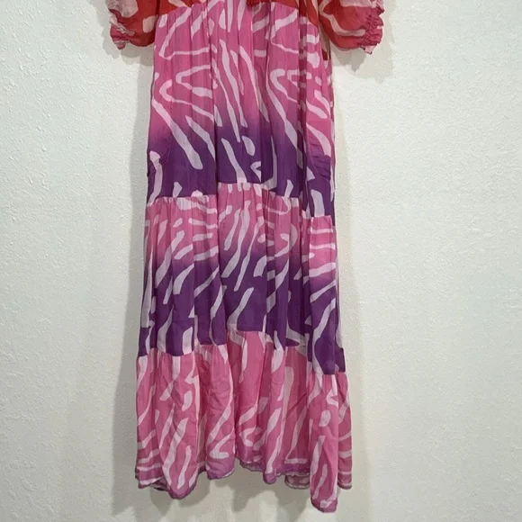 OLIPHAN WOMENS MAXI DRESS ZEBRA PRINT MULTICOLOR Sz XL - Picture 4 of 11